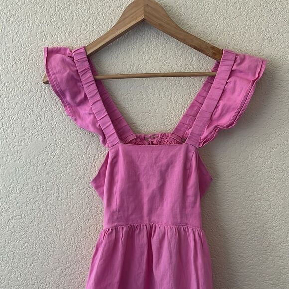 Dizzy Lizzy Pink Ruffle Shoulder Straps with Back lace up dress - Picture 4 of 11